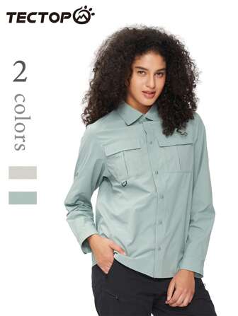 TECTOP Dames Shirts Lange Mouw Buiten Wandelen Tuinieren Shirts Koel Lente En Zomer