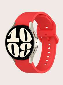 1pc Unisex Plain Quick Release Silicone Smartwatch Strap Compatible With Samsung Watch 7/6/5/4, Compatible With 40mm/42mm/43mm/44mm/45mm/46mm/47mm