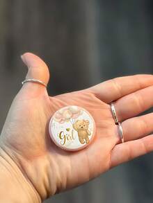 50 件性别揭示纽扣团队男孩女孩纽扣别针适用于婴儿洗礼派对用品婴儿洗礼家庭装饰礼物 - 彩色 - 查看 6