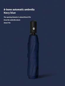 1把全自动开合伞，一键操作，晴雨两用，8K高透光率，纯色商务伞，防紫外线，三折设计，简约商务伞，男女通用，单人伞，夏季防紫外线伞，雨天礼物伞，旅行伞，高密度防撞面料伞，婚纱摄影伞，设计优雅，握感舒适 - 彩色 - 查看 6