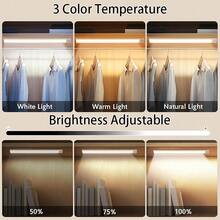 1pc Rechargeable Cabinet Light, Motion Sensor Light, USB Rechargeable LED Night Light, Three Light Colors Adjustable Cabinet Light, Wireless Magnetic Mounting Wall Lamp For Cabinet Kitchen Wardrobe Hallway Bedside - Upgrade - View 5