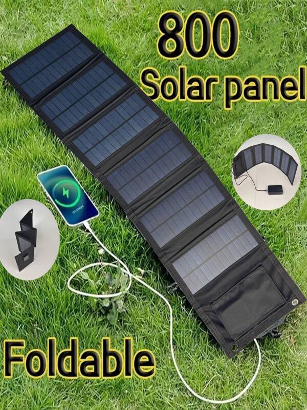 1 Pieza Panel solar de silicio monocristalino plegable, bolsa portátil para exteriores, carga de teléfonos móviles y generación de energía, panel fotovoltaico