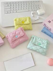 Gesteppte diamantförmige Gitter Münzbörse mit Druckknopf, Kartentasche, Dokumententasche, Multifunktions-Finishing-Tasche für Frauen-Geldbörse, Mini-Geldbörse, Geldbörse, Reisegeldbörs, Münzbörse, Handgelenktasche