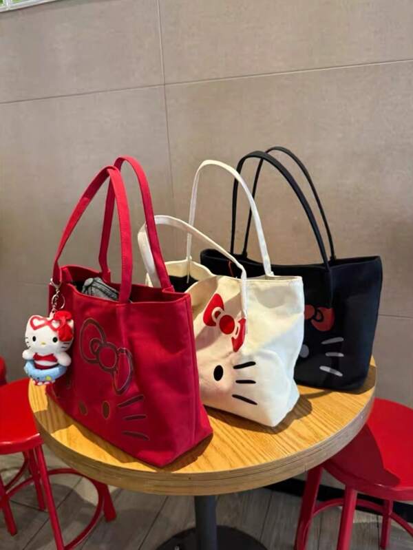 Sanrio 1 Peça Bolsa de Mão Mini de Denim Hello Kitty, Bolsa de Moedas Acessório Fofo para Bebê (Estilo Aleatório)