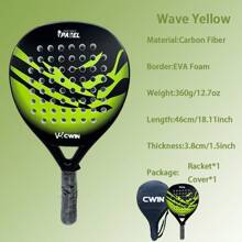 CWIN Kohlefaser Tennisschläger mit großem Rahmen, EVA Schaumstoffgriff, inklusive 1 Aufbewahrungstasche - ideal für Anfänger und fortgeschrittene Spieler, Tenniszubehör, modernes Tennisequipment, Kohlefasertennis-Schläger