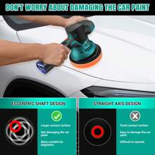 VickyHome Cordless Car Buffer Polisher, Electric Polishing Machines Car Buffers And Polishers Kit, 6 Variable Speed, 2*12V 2.0Ah Batteries, Cordless Polisher For Car Detailing/Polishing/Waxing/ Scratch Removing - Multicolor - View 10