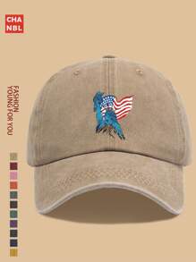 1 pieza Gorra de béisbol con estampado de moda, con diseño gráfico de la Estatua de la Libertad y la bandera de EE. UU., gorra de camionero negra transpirable y cómoda, sencilla corona suave de unicolor y visera curva, talla ajustable unisex para jóvenes y parejas, accesorio patriótico, estilo versátil para deportes al aire libre, escalada, pesca, cumpleaños, familia, Día de la Independencia, padres, artículo de estilo ideal