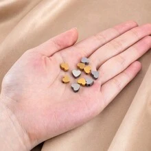 Juego de 5 cuentas huecas con forma de corazón de acero inoxidable de moda, adecuadas para hacer collares, pulseras y accesorios de joyería hechos a mano DIY