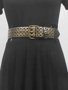 1条女士弹力腰带，时尚束腰配饰，可搭配外套，时尚装饰，新年、情人节、情侣、闺蜜的理想礼物 - 多色B - 查看 2