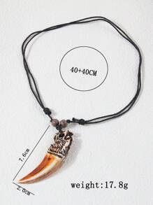1 pieza Collar colgante de diente de lobo de moda, para hombre