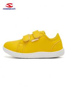 HOBIBEAR 儿童宽头宽松休闲运动鞋，适合男孩和女孩，舒适的户外步行鞋，适合所有季节的简约设计，柔软的幼儿皮鞋 - 金色 - 查看 7