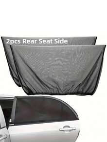 2/4 pièces store pare-soleil de fenêtre de voiture et rideaux de moustiquaire - pliables protection intimité noire tout-temps, protection UV et bouclier anti-insectes, convient pour voitures, camions, SUV