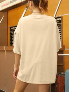 宽松休闲复古花卉花园爱好者图案 T 恤，适合夏季海滩装，女士纯色圆领短袖简约衬衫，日常休闲