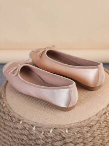 Bailarinas para mujer, zapatos planos de punta cuadrada con suela blanda, zapatos planos versátiles con lazo, mocasines planos color champán, tallas 35-43 (corre un número talla grande grande)