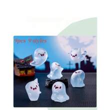 3 件/5 件/9 件/10 件/20 件/30 件微型景观装饰、创意可爱小饰品、夜光万圣节鬼魂小雕像、树脂配件、桌面迷你装饰物、万圣节鬼魂装饰、万圣节装饰摆件、微型小雕像 - 彩色 - 查看 10
