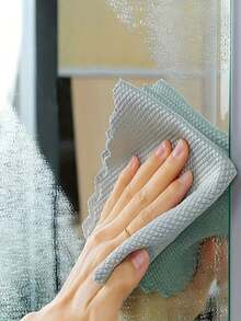 5/10 pièces Chiffons de nettoyage réutilisables, convenant pour la cuisine, les miroirs, le verre, la vaisselle, les écrans et les vitres de voiture. Pratique pour un nettoyage à long terme, fournitures et outils de nettoyage essentiels, couleur aléatoire