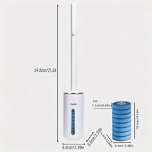 1pc Wallmount (No Drill Installation) Disposable Toilet Brush With 8pcs Brush Heads. Or Choose 24pcs Different Fragrance Disposable Sponge Brush Heads. Disposable Sponge Brush Heads With Cleaning Solution, Eid Al-Fitr Cleaning Supplies. Self-Open Close Toilet Brush Holder. Toilet Brush Holder Set, Bathroom Accessories.