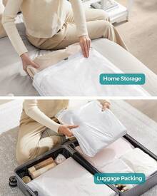 SONGMICS Drawstring Bin Liners, 30L Bin Liners, Code 30A, Customized, 2 Rolls, 90 Pieces, White KRB30A02 - Bagged (25 L Code 025A01) - View 3