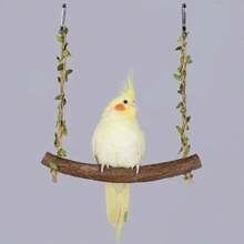 1pc Parrot Swing Toy, Peony Mystical Phoenix Sunflower Climbing Interactive Swing, Anti-Bite And Claw-Grinding Wooden Birdcage Accessories, Random Color