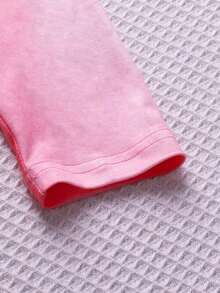 Women Pink & White Tie Dye Long Sleeve Bodycon Dress - Multicolor - View 5