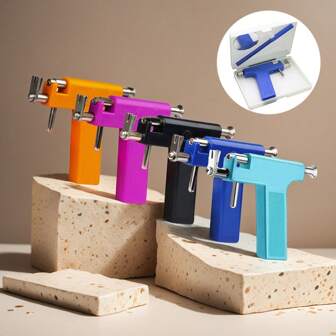 Kit de pistola para perforar orejas Herramienta reutilizable para perforación de orejas Perforación profesional de Body, nariz, labio y aretes para uso en salón y hogar