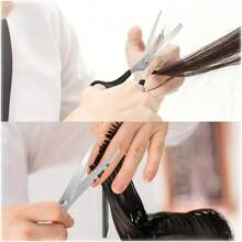 4 件套染发披肩套装（防水加厚/不粘）+ 理发剪刀套装，沙龙和家庭使用，不锈钢，适用于宠物和成人，易于使用，返校、旅行度假必备品，女士发饰