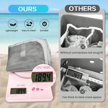 XL-Beach Bag Organizer Inserts For X Large Beach Bag Accessories, Original XL Lightweight Mesh Insert Divider Pouch, Organizing Rubber Tote Bags, Save Storage Space (Gray)