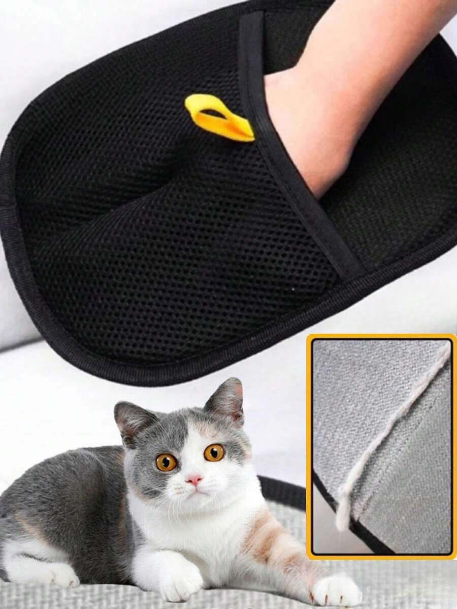 1 件装宠物美容防静电脱毛手套，猫毛脱毛刷手套，适用于沙发、衣服、家用 - 彩色 - 查看 1