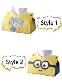 Minions Minions Cute Tissue Box, Home Living Room And Bedroom Tissue Box, Multi-Functional Storage Tissue Box