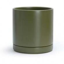 SEDGSRTGD 3.5 Inch Ceramic Planter Pot With Drainage Hole And Saucer, Indoor Cylinder Round Planter Pot, White, 94-O-A-1