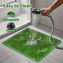 1 件宠物狗厕所可水洗人造草坪狗如厕训练装置 18*28 英寸，耐用 EVA 材料，绿色和黄色设计适合室内/室外使用，非常适合露营帐篷和宠物训练，人造草坪训练厕所和排便奇迹