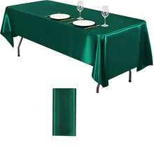 1/2pcs 58"X71" Satin Tablecloth, Emerald Green Lustrous Fabric Tablecloth, Smooth Texture, Suitable For Wedding, Party, Banquet, Event, Christmas, Thanksgiving, Halloween, Buffet Decoration - متعدد الألوان - مشاهدة 12