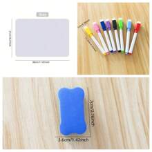 1 Pza Pizarra blanca de doble cara no magnética, pizarra blanca borrable y escribible, con bolígrafo, borrador, borde de 7 colores, tamaño A4 para dejar mensajes importantes en la oficina