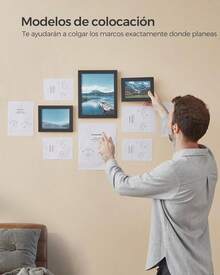 Marcos de Collage de Fotos, Juego de 10, Dos de 23.6 x 28.6, Cuatro de 16 x 21.1, Cuatro de 13.4 x 18.5, Negro Tinta MRPF10B ​ - Tinta Negra - Ver 3