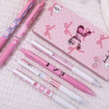 1/6pcs, Pink Bow Quick Dry Gel Pen, 0.5mm Fine Tip,Smooth Writing, Suitable For Office & Classroom SuppliesTeens Adults Home Office Family Education ClassroomWriting Writing Writing Special Universal Writing Pen ForFinal Exam Gel Pen Ballpoint Pen Set, Holiday StationeryGift Gifts,Classroom Supplies,Valentines Gifts ForKids,Ballpoint Pens,Pens,Stationery,Bow,Back To School