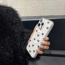Teléfono Un teléfono magnético que permite la carga inalámbrica, con un diseño de lazo simple y vibrante adecuado, compatible con los modelos 16 Pro, 15, 14, 13, 12 y 11. - Blanco - Ver 5