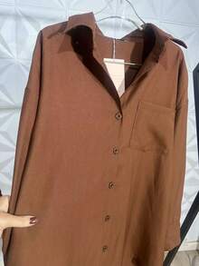 WOMEN'S SHIRT AND SHORTS SET SP013 - Brown - View 7