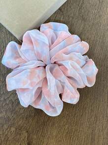 1pc Tie-Dye Fluffy Hair Scrunchies, Elegant Hair Scrunchies For Ponytail Hairstyle And Daily Gathering, Hair Ties, Scrunchy Hair Ties, Hair Bobbles