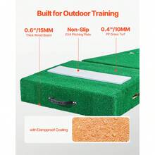 Pitching Mound, Portable Baseball Pitcher's Mound, 77 In Indoor Outdoor Pitching Practice And Training Equipment, Softball Pitching Aids With Antifade Turf, Pitching Rubber, Carry Handles - 77 In - View 3