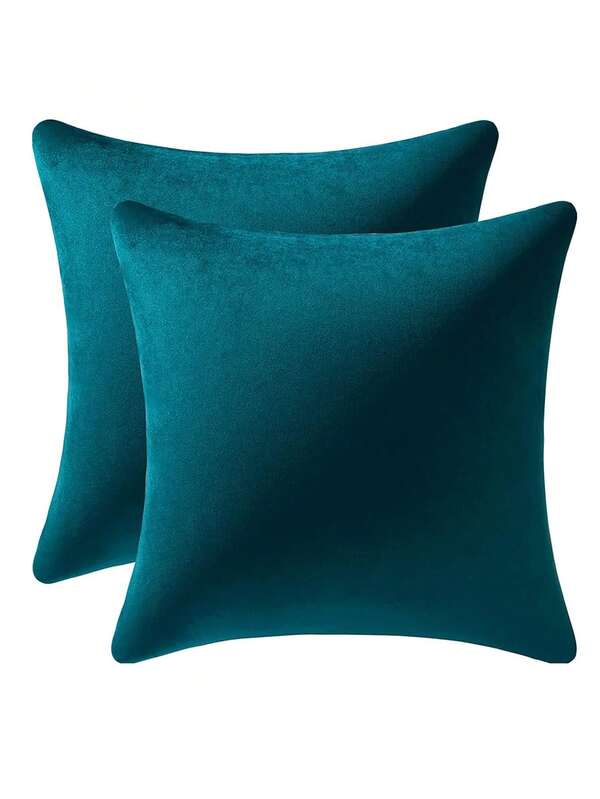 أغطية وسائد زخرفية ناعمة من الفلوت للأريكة والصالون وغرفة النوم والمناطق الخارجية، عبوة واحدة مقاس 18 * 18 بوصة، لون أزرق مائي