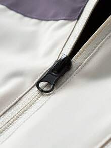 1pc All-Occasion Holiday Celebration Hooded Jacket With Zipper Design - Purple - View 5