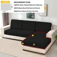 1pc Jacquard Sofa Seat Cushion Cover, Chair Cover Sofa Slipcovers, Stretch Washable Removable Slipcover, Polar Fleece Sofa Protector - Black - View 9