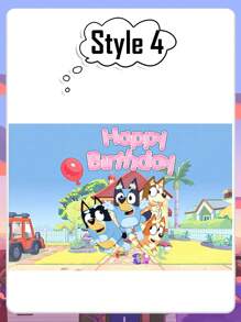 Bluey Dog Birthday Background, Cartoon Dog Paw Print Background Holiday Party Decoration Supplies, Photography Photo Booth Banner Props, Pink Cute Cartoon-Themed Photo Banner, Birthday Party Decoration Pendants