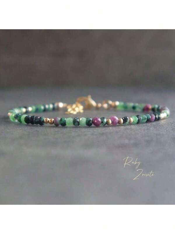1 pezzo Braccialetto naturale con pietra lunare e pietra solare, braccialetto di perle di pietra preziosa per regalo da donna, gioielleria in pietra solare e pietra lunare arcobaleno