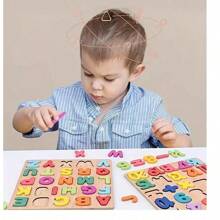 Un nuevo conjunto de juguetes de rompecabezas de madera para niños, que incluye números y letras, juguete educativo, como regalo para niños, manta con números y alfabeto, bloques de rompecabezas con ABC, alfabeto de madera, alfabeto árabe, micrófono para niños