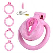 1set, Chastity Lock, The Man Plays The Woman, Cock Cage, Male Chastity Devices Lock 4 Rings, Role-Playing Flirting, Couple Sex Toys, Men Adult Sex Toy