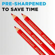 ® Erasable Checking Pencils, Presharpened, Carmine Red, Pack Of 12