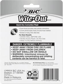Bic Wite-Out Quick Dry Correction Fluid - - White Color Writeout - White-Out By BIC - 2 Count (Pack Of 1) - View 6