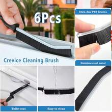 Crevice Cleaning BrushNew Multifunctional Cleaning Brush Tool Bathroom Gap Brush Home Kitchen Bathroom Window Vehicle Faucets Toilet 6Pcs - 黑色 - 查看 3