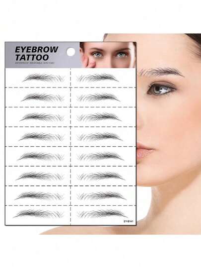 1pc 6D Eyebrow Tattoos Sticker, Semi-Permanent Waterproof Eyebrow Tattoo, Makeup Eyebrow Sticker